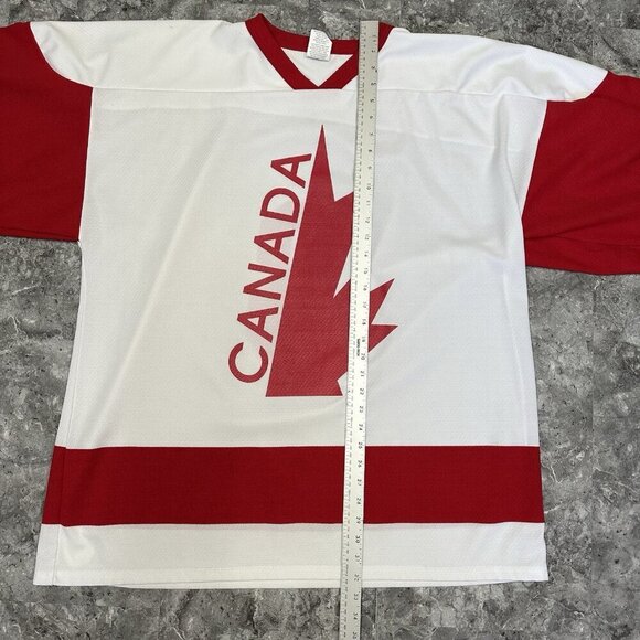 Vintage Team Canada Hockey Jersey 2XL Athletic Knit White Red - Picture 5 of 5